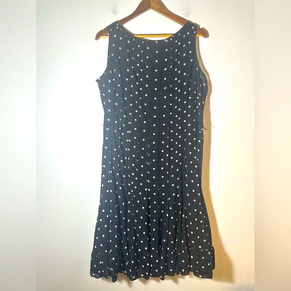 Studio Black and White Polka Dot Midi Dress - Picture 2 of 5